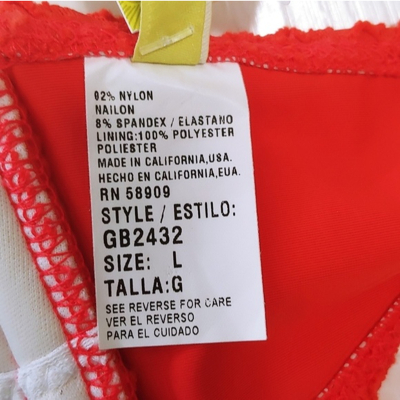 Gianni Bini Size L Red Crochet Bandeau Swim NEW Beach Pool Resort Vacation Top - Picture 5 of 5